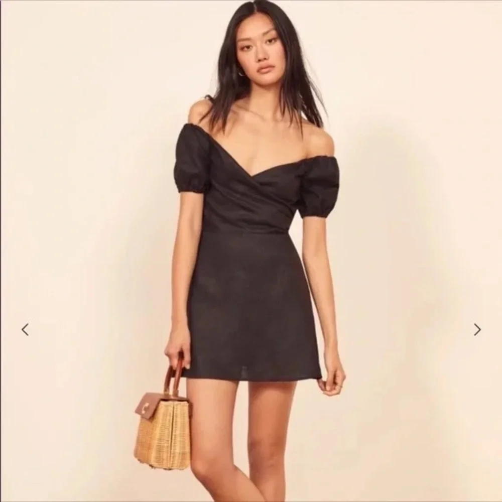 Reformation Bowie Black Linen Dress - Picture 1 of 9